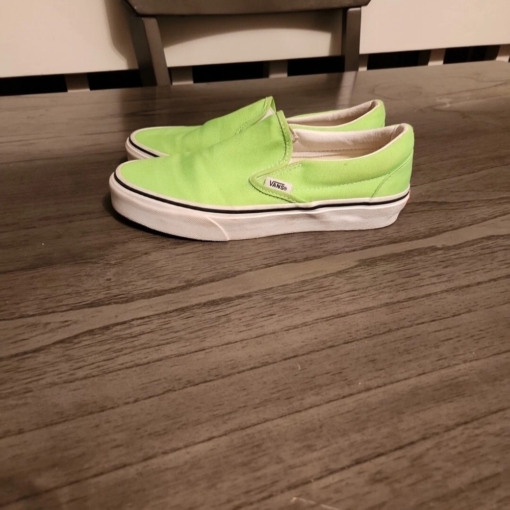 Vans Kids Neon Green Slip-On Sneakers